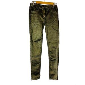 Next Metallic Gold Skinny Jeans - Size 6 - NWOT ✨